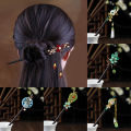 Vintage Wooden Hair Stick Chinese Style Winding Flower Hairpin With Tassel Classical Elegant Lady Hair Clip Hair Accessories. 