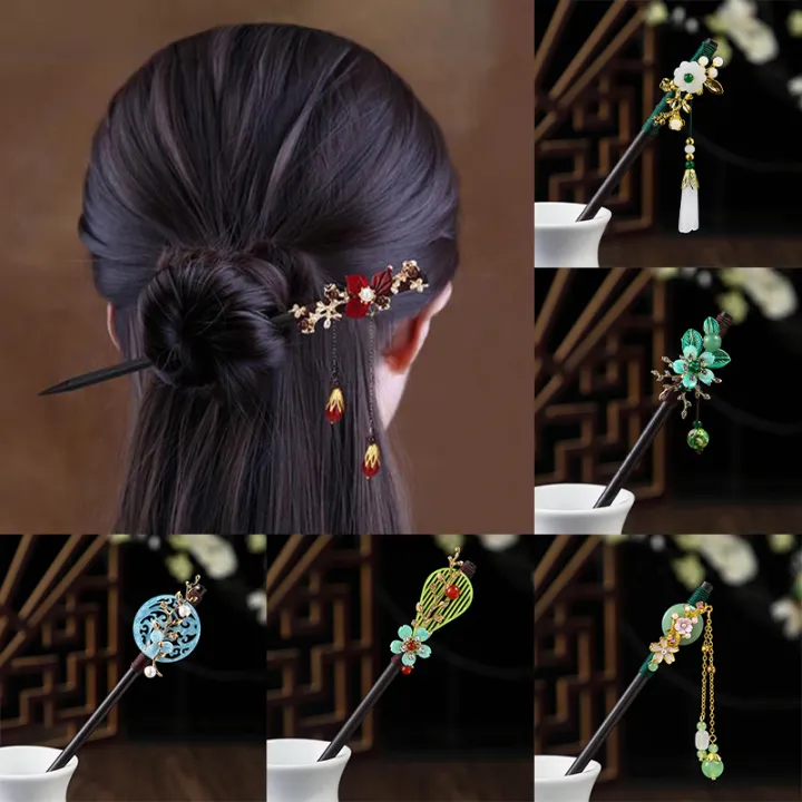 Vintage%20Wooden%20Hair%20Stick%20Chinese%20Style%20Winding%20Flower%20Hairpin%20With%20Tassel%20Classical%20Elegant%20Lady%20Hair%20Clip%20Hair%20Accessories%20-%20Image%203