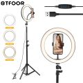 10 Inch Selfie Ring Light, LED Ring Light with 7 feet Tripod Mount and Phone Holder, Desktop Circle Light for YouTube Video, TikTok, Live Stream, Makeup - Beauty Ring Light for iPhone and android cell phone + Free Gift. 