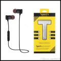 Sports Black Wireless Bluetooth Magnetic Neckband Earphone. 
