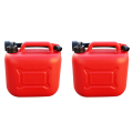 2X 5L Car Fuel Tank Can Spare Plastic Petrol Gas Container Anti-Static Fuel Carrier with Pipe for Car Travel. 