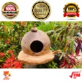 Coconut Husk LOVE BIRD Nest REST PART Weaver Bird (වී කුරුල්ලා) Nest Paddy Bird Nest  Squirrel (ලේනා) cage Coconut Shell Natural Bird House Outdoor coco cage Pol Leli Kurulu Kuduwa Lena Kuduwa And can be use for Restaurants,Hotel decor. 
