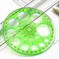 Stationery 360 Degree Round Ruler High Durability Plastic Template Ruler Circle Drawing Stencil Geometric Tool School Supplies. 