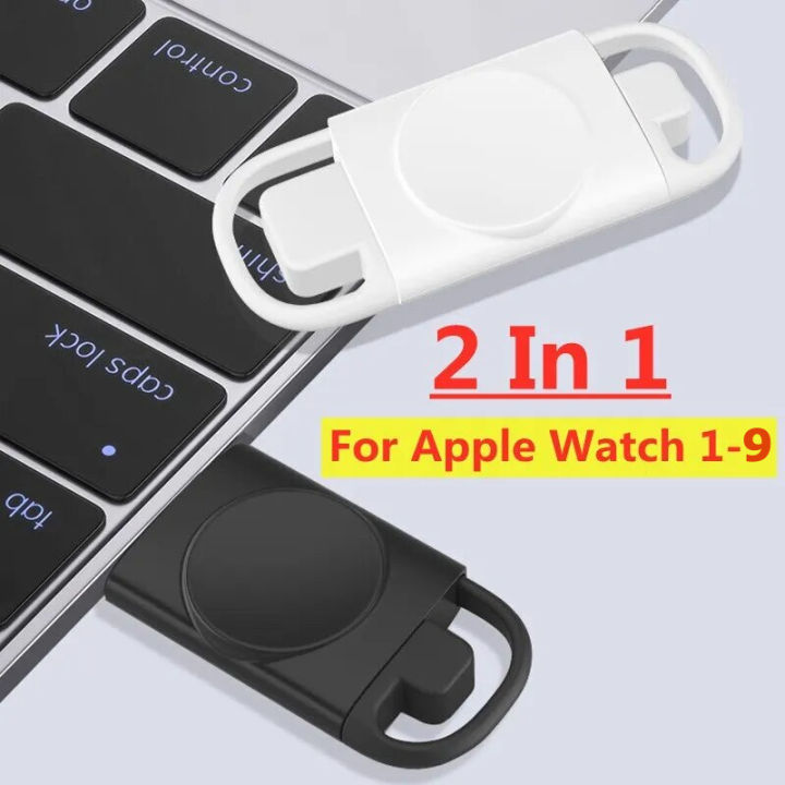 Apple Watch Charger Apple Watch 2 In 1 Magnetic Watch Wireless Charger for Apple Watch Series IWatch 8 7 6 5 SE 4 Fast Charging Dock Station Portable Type C USB