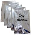 50pcs 12x17cm 100g Silver Aluminum Foil Bags with Tear Notch Heat Vacuum Seal for Food Storage. 