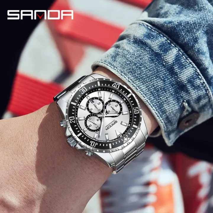 Sanda%20Steel%20Belt%20Calendar%20Men's%20Watch%20Personalized%20Quartz%20Three%20Eye%20Six%20Needle%20Green%20Water%20Ghost%20Fluorescent%20Watch%205306%20-%20Image%203