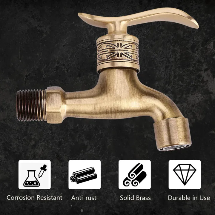Antique%20Style%20Brass%20Washing%20Machine%20Faucet%20Wall%20Mount%20Laundry%20Cold%20Water%20Tap%20Bathroom%20Use%20-%20Image%205