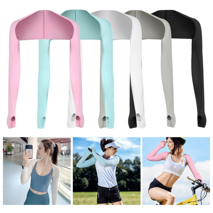 Summer Women's Arm Sleeves Sports Sleeve Coat Sun UV Protection Hand Cover Cooling Running Fishing Cycling Accessory