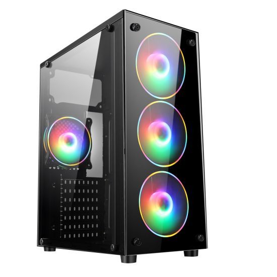 Ruix Phantom Glass gaming Casing | Gaming PC Casing (Without Fans)