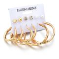 Fashion  Metal Elegant Female Hoop Earrings Crystal Pearl Earings 6Pcs/Set New. 