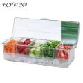 Ice Box with Divided Format 5 Compartment Fridge Ice Box with Lid for Salad Fruit Vegetable Storage Transparent Detachable Container for Picnic Spice Buyers' Choice Fruit Vegetable Crisper. 