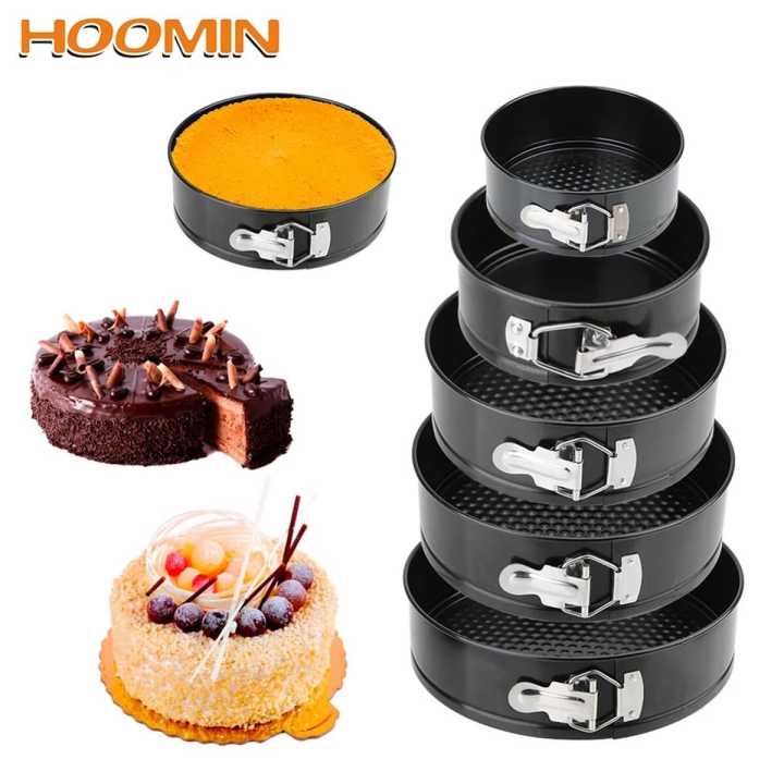 Round Shaped Spring Form Cake Baking Pan/Mould/Tray - 5 Pcs  5 Pcs Kitchen Cake Baking Pan Round Shape Non-Stick Cake Mold Steel Pan Set Removable Bottom Cake Decorating Tools