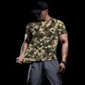 Men Running T Shirt Quick Dry Fitness Shirt Training Exercise MOSAIC camouflage Clothes Gym Sport Shirt Tops Lightweight. 