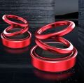 Air Freshener Solar powered Dashboard Ornament Spinning Double Ring Perfume for car. 