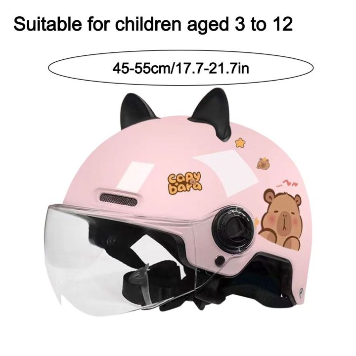 Cute%20Capybara%20Sticker%20Electric%20Bicycle%20Helmet%20Sunscreen%20Breathable%20Cycling%20Helmet%20with%203D%20Cat%20Ears%20Safety%20Motorcycle%20Half%20Helmet%20for%20Kids%20-%20Image%202