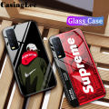 Casinglee for VIVO Y20 Case Tempered Glass Protector Mirror Couple Back Cover SUP Supreme Design VIVO Y20 case cover For girls and Boys. 