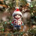 Acrylic Christmas Pendant Eye-Catching 8*5cm Character Ornament Acrylic Decoration for Party Decoration Car Interior Holiday. 