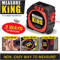 Measure King 3-in-1 Digital Measuring Tape, Measure String Mode, Laser Mode & Roller Mode. 