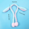 Bunny Ears Headband Moving Cute Warm Plush Airbag Rabbit Funny Gift Movable Creek. 