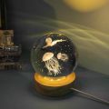 3D Crystal ball  Laser Engraved USB LED Night Light Birthday Christmas Gift Glass Sphere Home Decoration. 