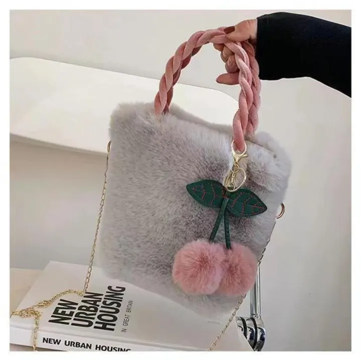 Fashionable%20Shoulder%20Bags%20Trendy%20Handbags%20Cute%20Girl%20Handbag%20Rabbit%20Plush%20Bag%20Women's%202023%20Korean%20Version%20New%20Autumn%20And%20Winter%20-%20Image%208