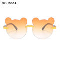 OQ BOGA 8 Colors Unisex Bear Frame Anti UV Kids Sunglasses Children Outdoor Eye Protection Rimless Sun Glasses. 