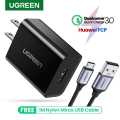 UGREEN Qualcomm Certified Quick Charge 3.0 QC 18W USB Charger Adapter QC3.0 Fast Wall Charger Mobile Phone Charger for Samsung s10 Huawei Xiaomi iPhone. 