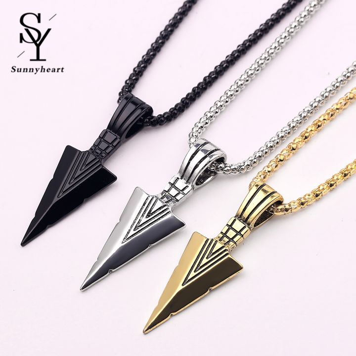 Sunny%20Arrowhead%20Pendant%20Men%20Necklace%20Vintage%20Alloy%20Chain%20Spearpoint%20Necklace%20Fashion%20Accessories%20-%20Image%205
