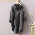 Cotton Flax White Shirt Women 2024 Spring Korean Summer Fashion Long Sleeve Loose Shirt Coat Sunscreen Jacket Oversize Shirt Top. 