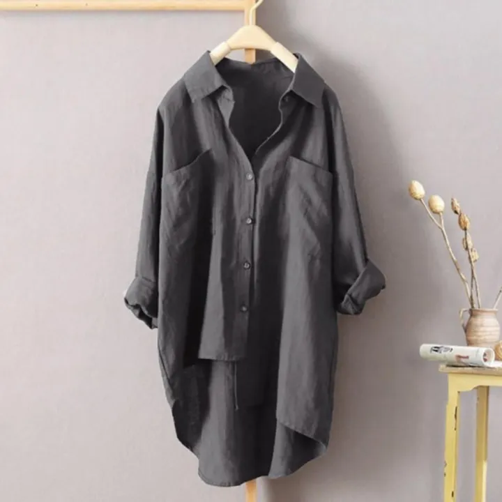 Cotton%20Flax%20White%20Shirt%20Women%202024%20Spring%20Korean%20Summer%20Fashion%20Long%20Sleeve%20Loose%20Shirt%20Coat%20Sunscreen%20Jacket%20Oversize%20Shirt%20Top%20-%20Image%202