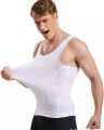 Waist Cincher Slimming Vest Body Shaper Tummy Fat Burning ShaperSlim & Lift Slimming Shirt For Men white vest slimming Vest- White. 