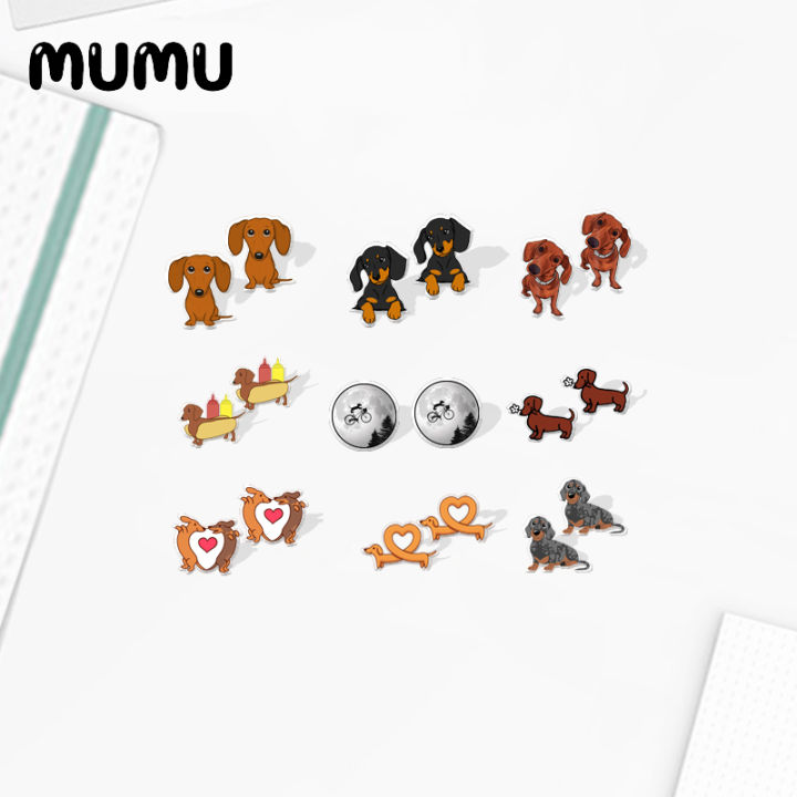 2023 New Dachshund Stud Earring Epoxy Jewelry Resin Cute Dog Acrylic — free download