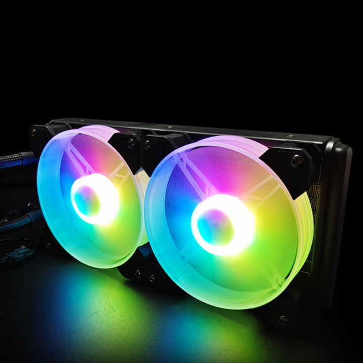 HXSJ%20Cool%20Moon%20Cold%20Moon%20240%20One-Piece%20Pc%20Case%20Water%20Cooler%20With%20Rgb%20120Mm%20Quiet%20Fans%20Cpu%20Liquid%20Radiator%20For%20Lga775/115X/Am4/Am3/Fm2%20-%20Image%203
