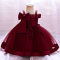 6 12 24 36 Months Baby Girls Dress Big Bow Wedding Party Elegant Little Princess Dress Kids Birthday Present Christmas Vestidos. 