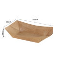 10Pcs Disposable Kraft Paper Boats Plates Tray Sushi Boat Box Coated Oil-Proof Paper Box Fried Food Packaging Box Party Supplies. 
