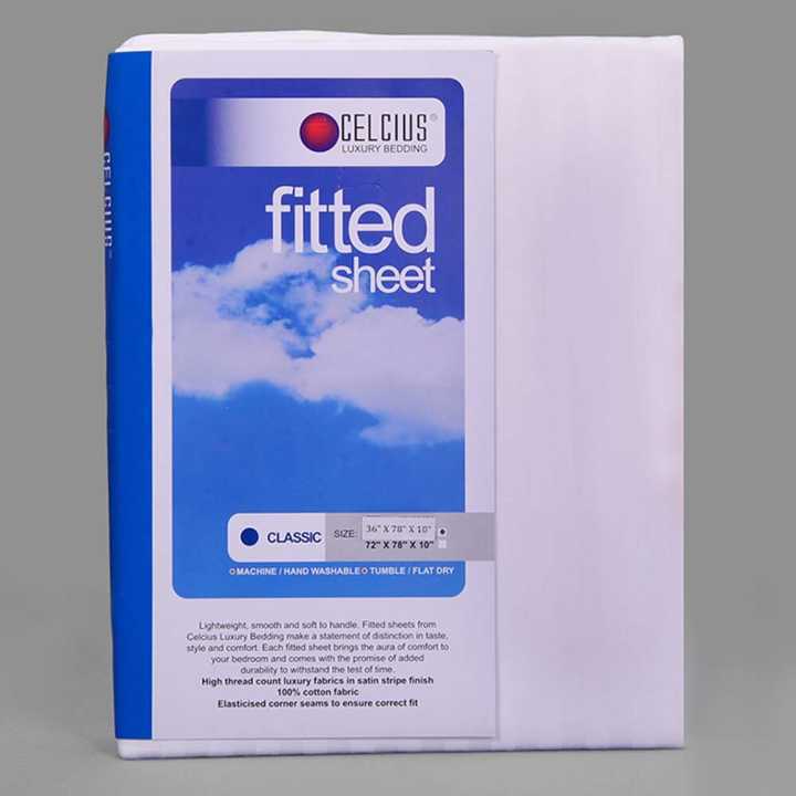 Celcius Fitted Sheet (Classic White)-48x78x10