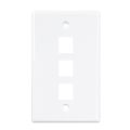 1Pack 3-Port Ethernet Wall Plate, RJ45 Wall Plate with RJ45 Keystone. 