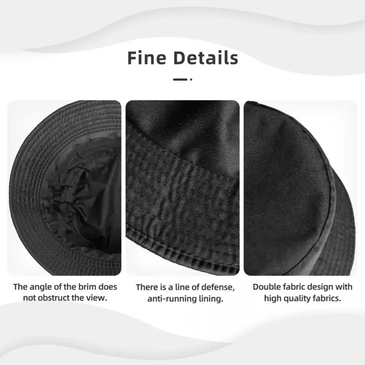 New%20Unisex%20Black%20Bucket%20Hat%20with%20Embroidered%20Daisy/Logo/Brand%20Embroidery%20-%20Fashionable%20Outdoor%20Cap%20-%20Image%207