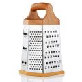 6-Sided Stainless Steel Multipurpose Grater and Slicer Wood Finish. 