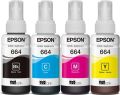 Epson 664 Black & Color Ink Bottle Combo – Genuine Original Refill – For L100 / L120 / L220 / L360 / L365 Printers. 