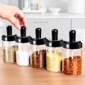 15 pcs Seasoning Bottle Glass Condiment Storage Containers Condiment Pot Spice jar with Spoon. 