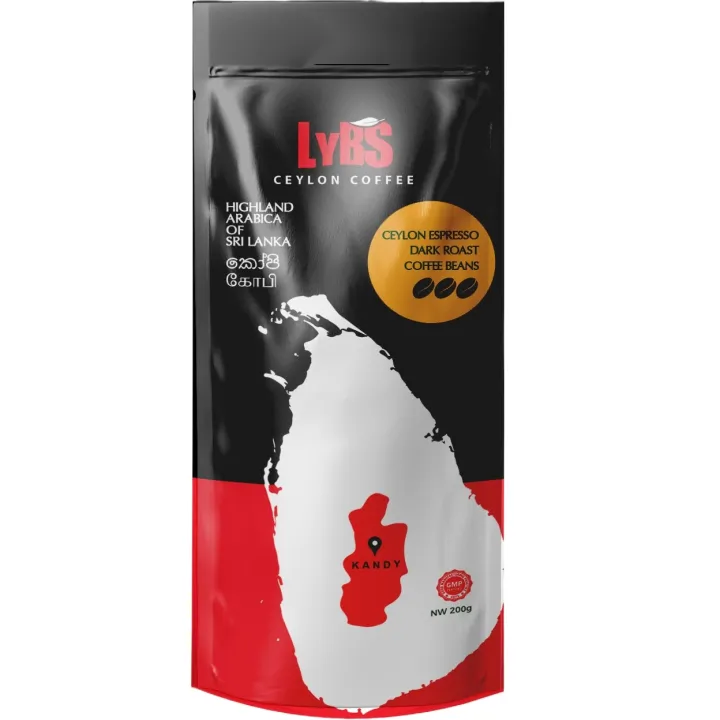 LYBS Ceylon Espresso Dark Roast Coffee Beans 200g