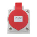 Surface Mount Power Socket 220-380V 240-415V Industrial Socket 5 Core 16A 3P+N+E for Electrical Application. 