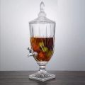 Crystal Glass Extra Strong Beverage Dispenser Glass Bottle With Tap Drink Tank Glass Wine Bottle Dispenser 3000 ml. 