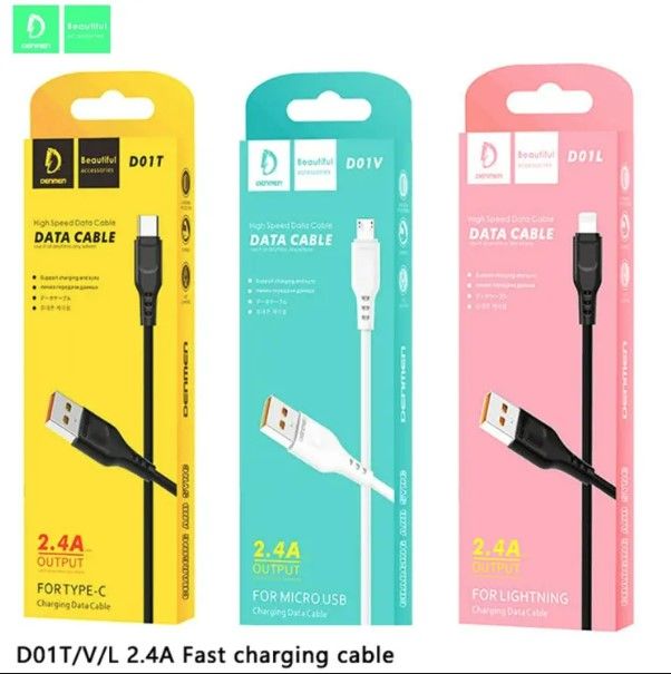 Vdenmenv USB Data Cable For Mobile Phones D01T/L/V Typec/Lightning/Micro High Quality
