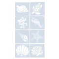 Chaoshihui 8pcs Painting Stencils Set Sea Animal Pattern Drawing Template DIY Hollow out Stencil. 