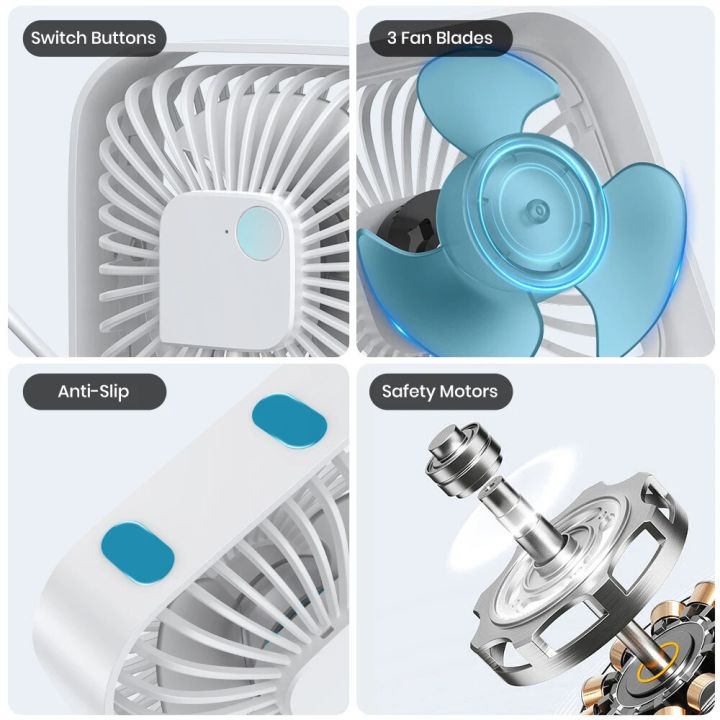 TOPK%20USB%20Desk%20Fan%20360%C2%B0%20Rotation%20Adjustment%20Portable%20Cooling%20Fan%203%20Speed%20Ultra%20Quiet%20Powerful%20Mini%20Table%20Fans%20For%20Home%20OfficeUSB%20Fan%20-%20Image%205