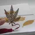 Intricate Metal Bookmark Patterns Customizable Metal Bookmarks Business Gifts Bookmarks Brass Leaf Vein Bookmarks Openwork Tassel Crafts. 