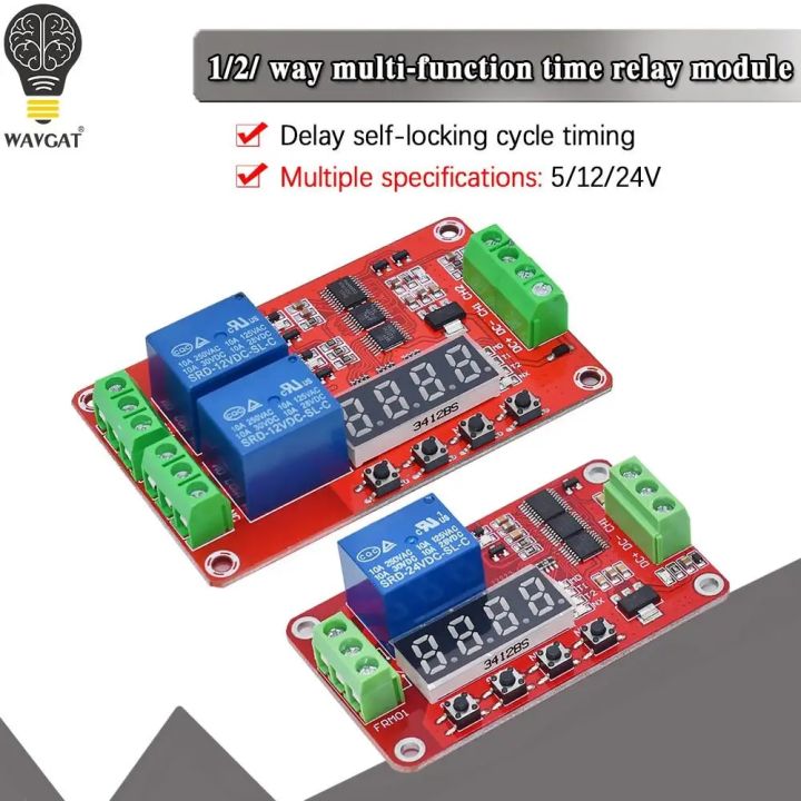 5v Timer DC 5V 12V 24V 10A Adjustable Time Delay Relay Module LED Digital ...