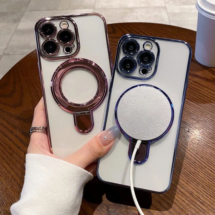 HOCE%20Plating%20Magnetic%20Ring%20Bracket%20Phone%20Cases%20For%20iPhone%2015%2014%2013%2012%2011%20Pro%20Max%20X%20XR%20XS%20Max%208%207%20Plus%20MagSafe%20Case%20Camera%20Lens%20Film%20Protection%20Holder%20Stand%20Soft%20TPU%20Clear%20Back%20Cover%20-%20Image%206